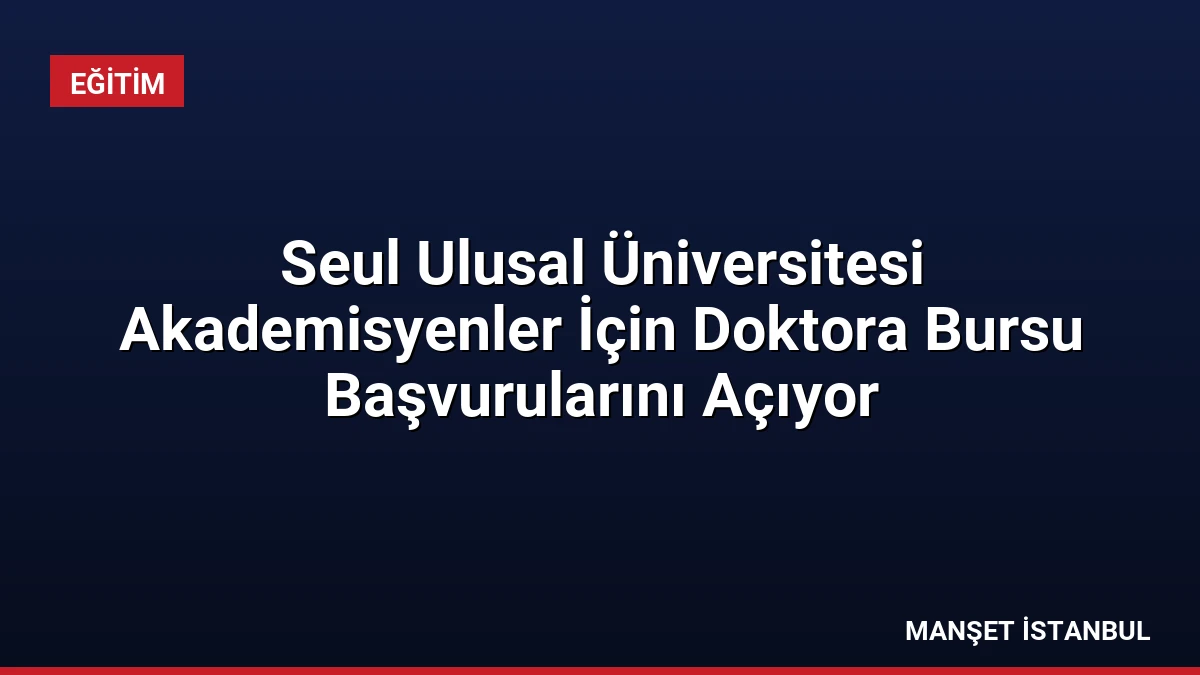 Seul Ulusal Üniversitesi Akademisyenler İçin Doktora Bursu Başvurularını Açıyor