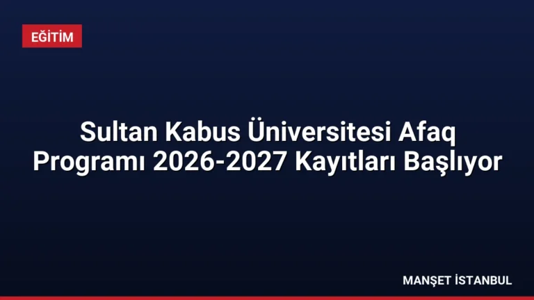 Sultan Kabus Üniversitesi Afaq Programı 2026-2027 Kayıtları Başlıyor