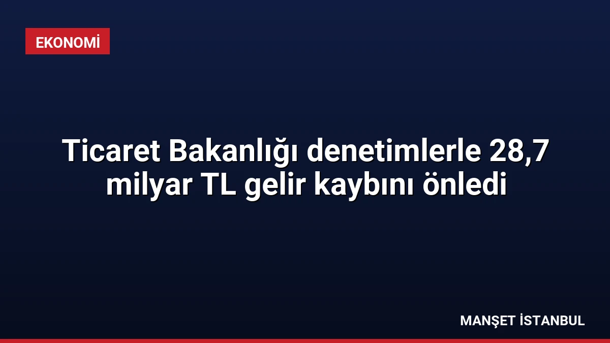 Ticaret Bakanlığı denetimlerle 28,7 milyar TL gelir kaybını önledi