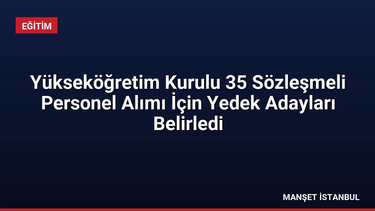 Yükseköğretim Kurulu 35 Sözleşmeli Personel Alımı İçin Yedek Adayları Belirledi