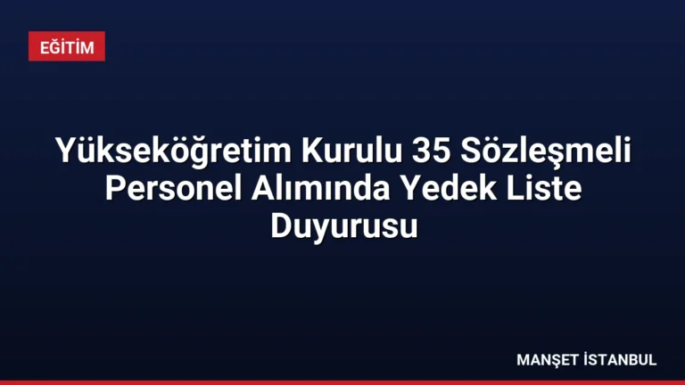 Yükseköğretim Kurulu 35 Sözleşmeli Personel Alımında Yedek Liste Duyurusu