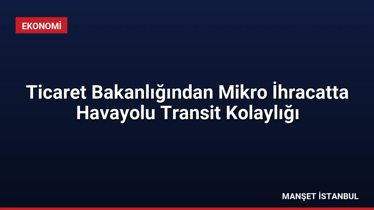 Ticaret Bakanlığından Mikro İhracatta Havayolu Transit Kolaylığı