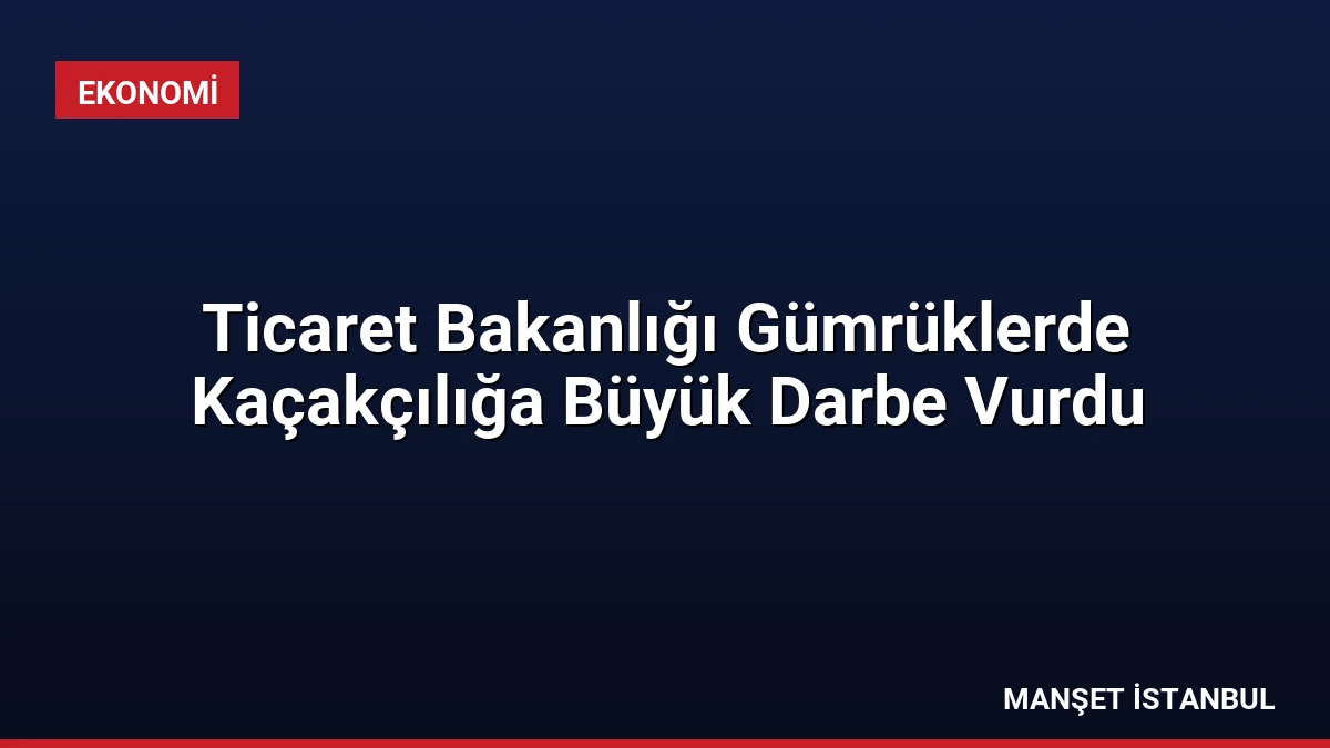 Ticaret Bakanlığı Gümrüklerde Kaçakçılığa Büyük Darbe Vurdu