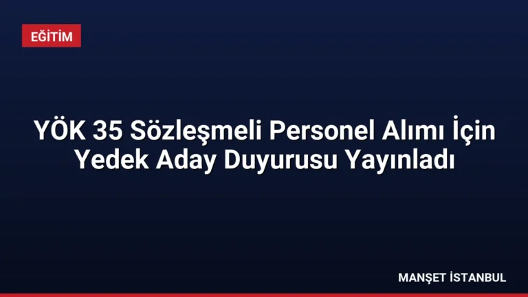 YÖK 35 Sözleşmeli Personel Alımı İçin Yedek Aday Duyurusu Yayınladı