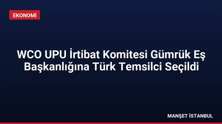 WCO UPU İrtibat Komitesi Gümrük Eş Başkanlığına Türk Temsilci Seçildi