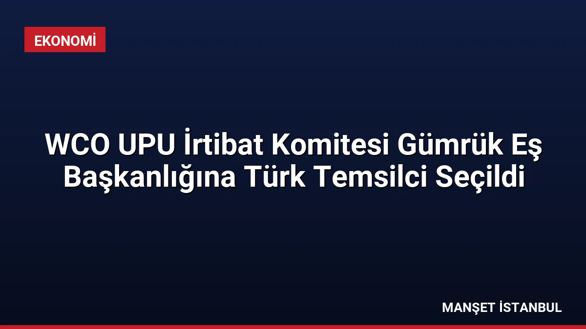 WCO UPU İrtibat Komitesi Gümrük Eş Başkanlığına Türk Temsilci Seçildi