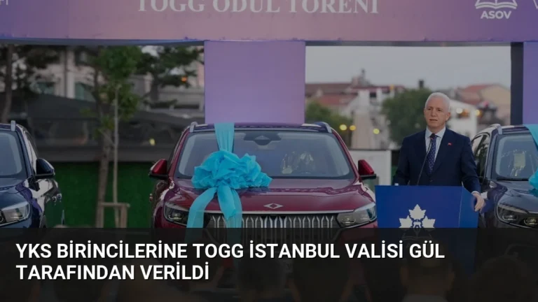 YKS Birincilerine TOGG İstanbul Valisi Gül Tarafından Verildi