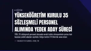 Yükseköğretim Kurulu 35 Sözleşmeli Personel Alımında Yedek Aday Süreci