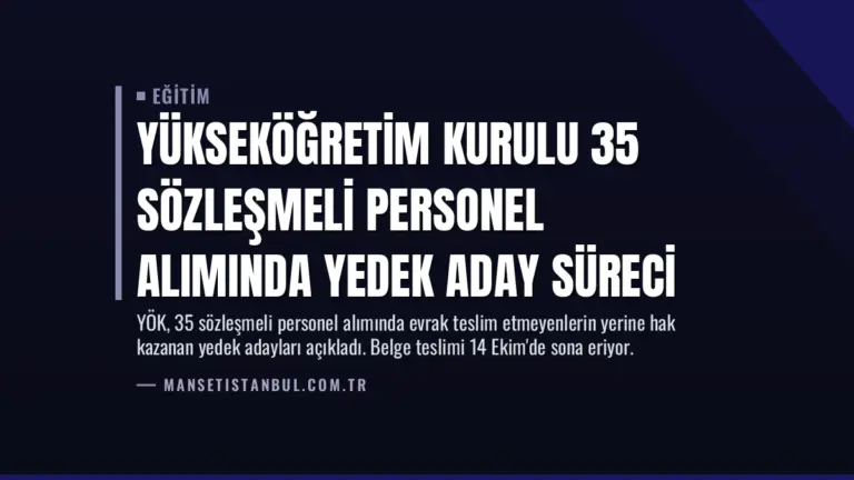 Yükseköğretim Kurulu 35 Sözleşmeli Personel Alımında Yedek Aday Süreci